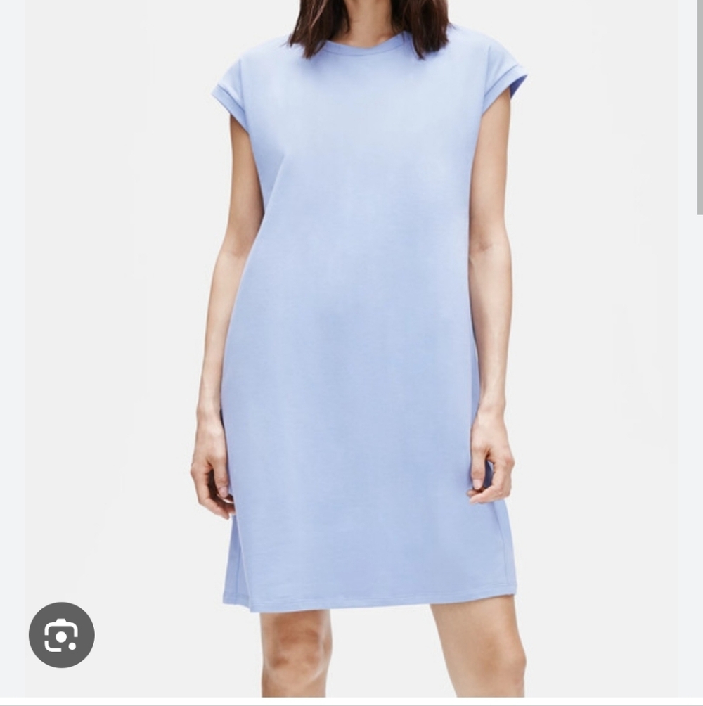 Eileen Fisher Traceable Cotton Stretch Crew Neck Dress